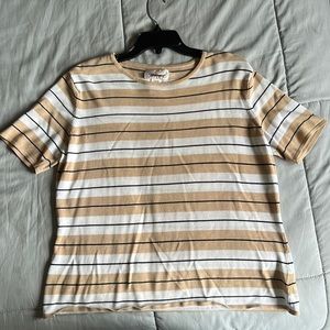 Beige Striped Tee